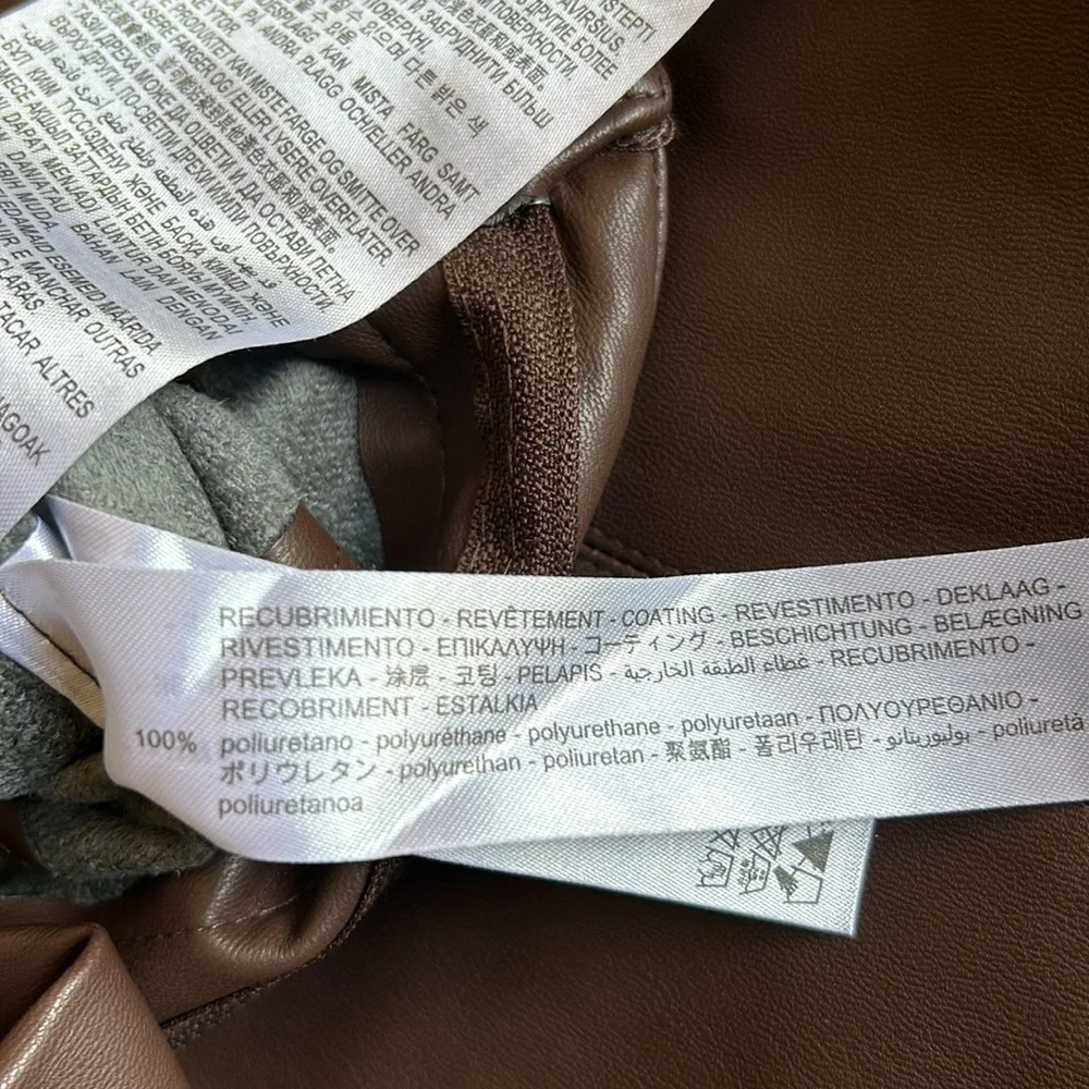 Zara faux leather split hem pants szM